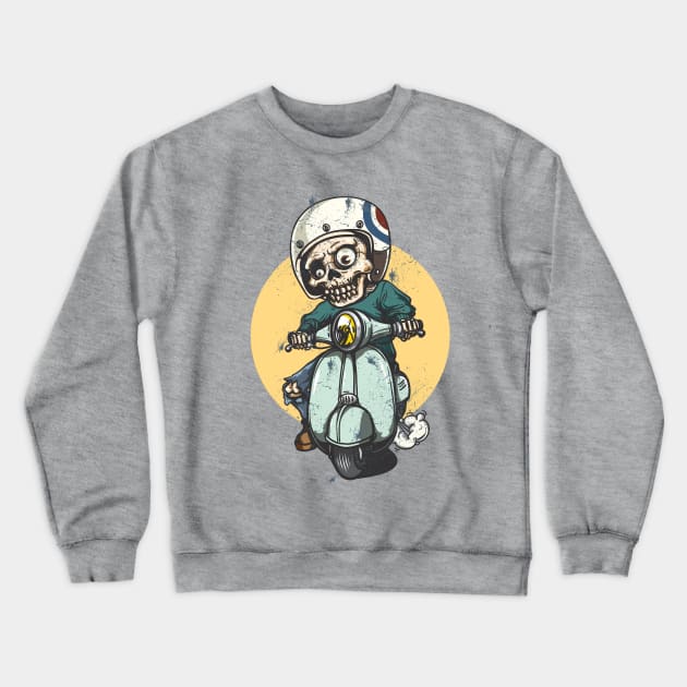 Skeleton Riding Motorbike Crewneck Sweatshirt by arabegraphic24